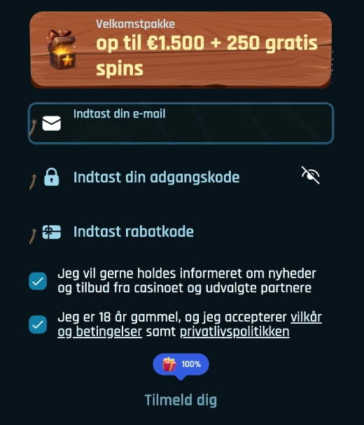 Registrering på RingoSpin Casino i få trin
